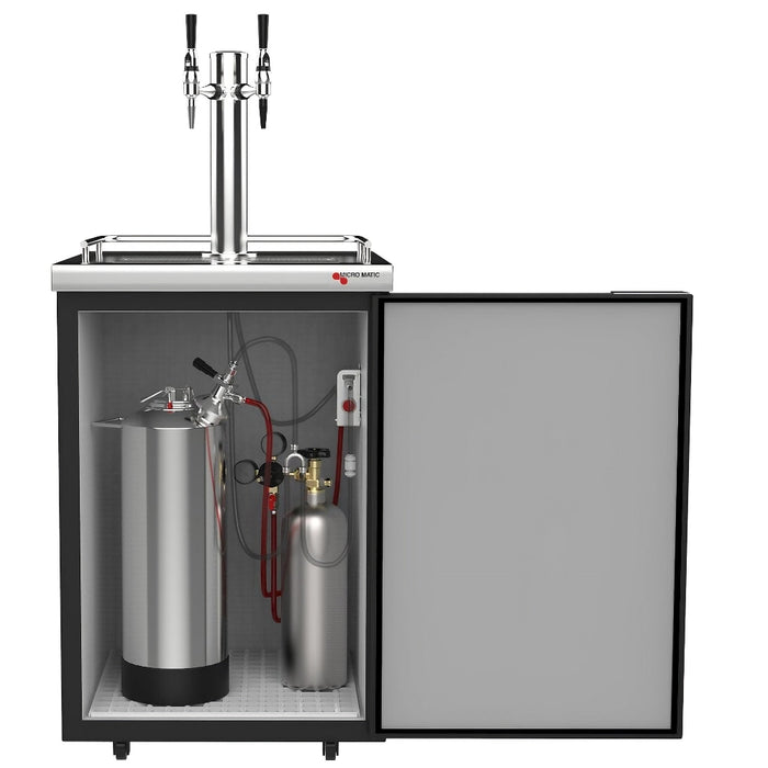 Micro Matic Americano Nitro Cold Brew Coffee Kegerator – 2 Faucets – Black Vinyl MDD23-E-AMER
