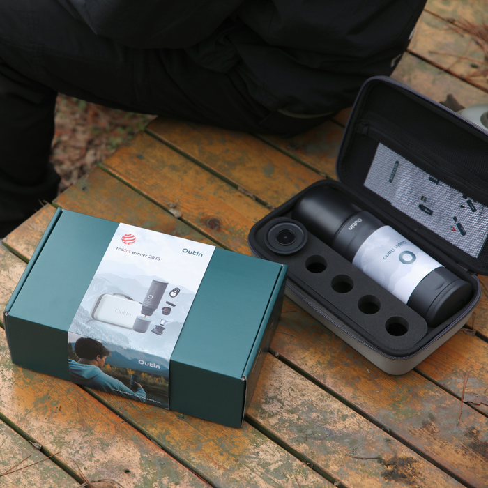 OutIn Traveler Espresso Gift Set (Space Grey) OTEM-01-SG-Bag