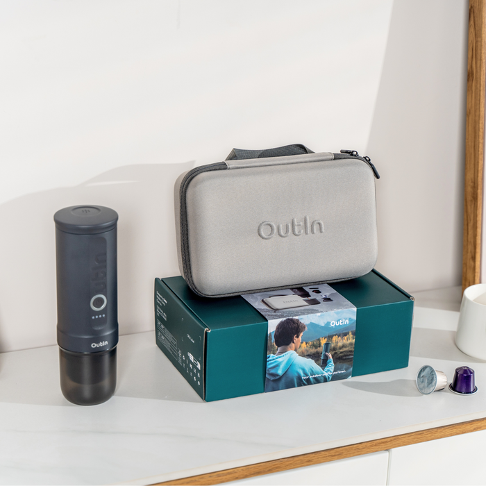 OutIn Traveler Espresso Gift Set (Space Grey) OTEM-01-SG-Bag