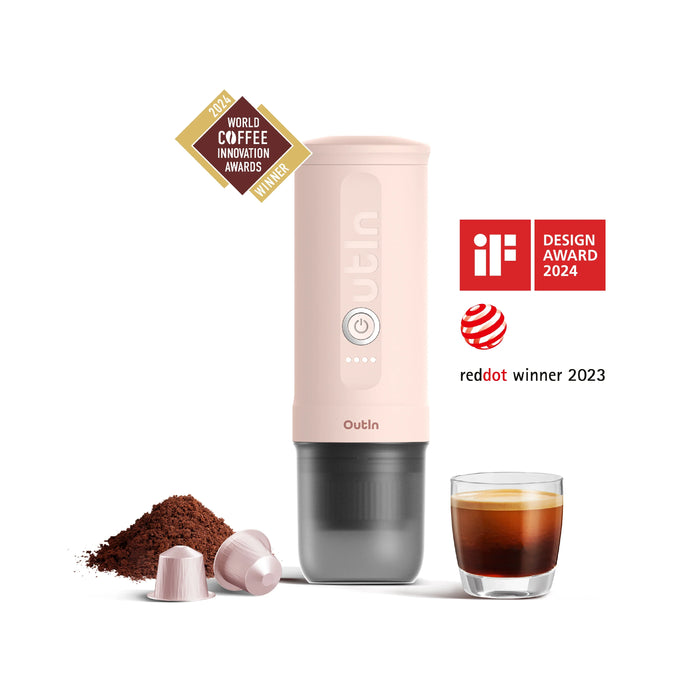 OutIn Nano Portable Espresso Machine (Rose Quartz) X BCRF OTEM-01-RQ