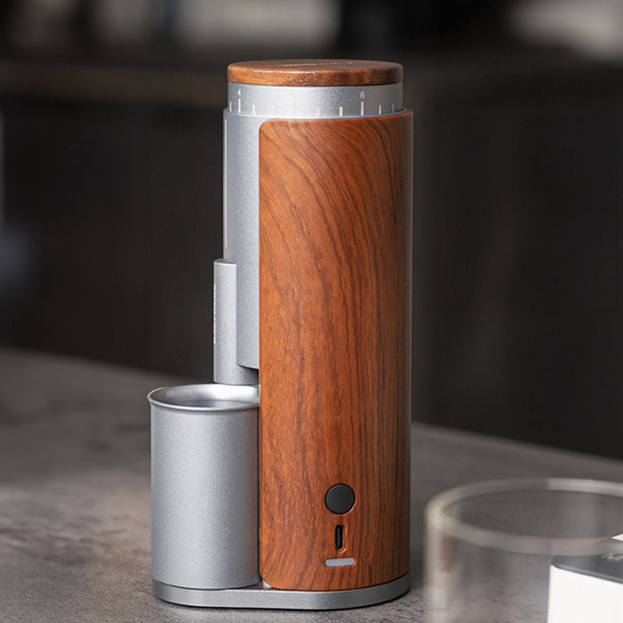 Lastaforest Rechargeable Coffee Grinder with Elegant Wood Cover