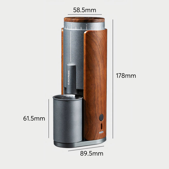 Lastaforest Rechargeable Coffee Grinder with Elegant Wood Cover