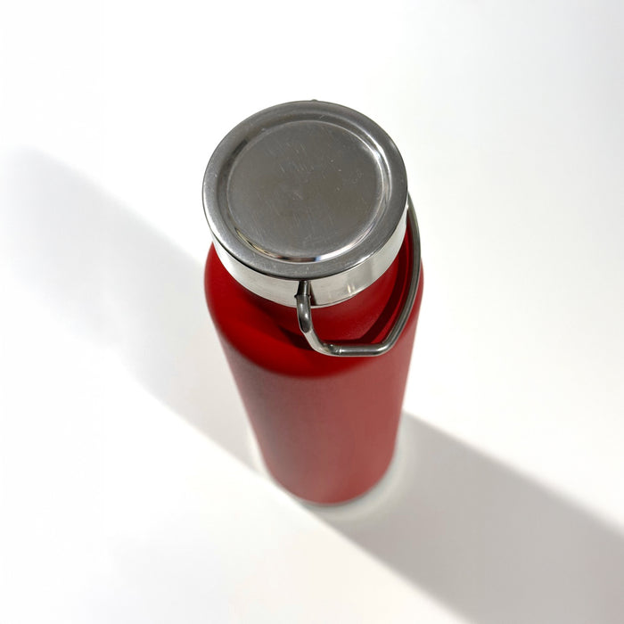 Red Stainless Steel Insulated Water Bottle with Handle Lid 24oz