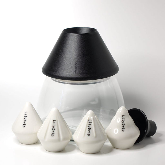 LilyDrip USA LilyDrip Family Set: Includes LilyDrip, COS, Starflower, & Donut Droplets With Rapid Filter Shaper Glass Container