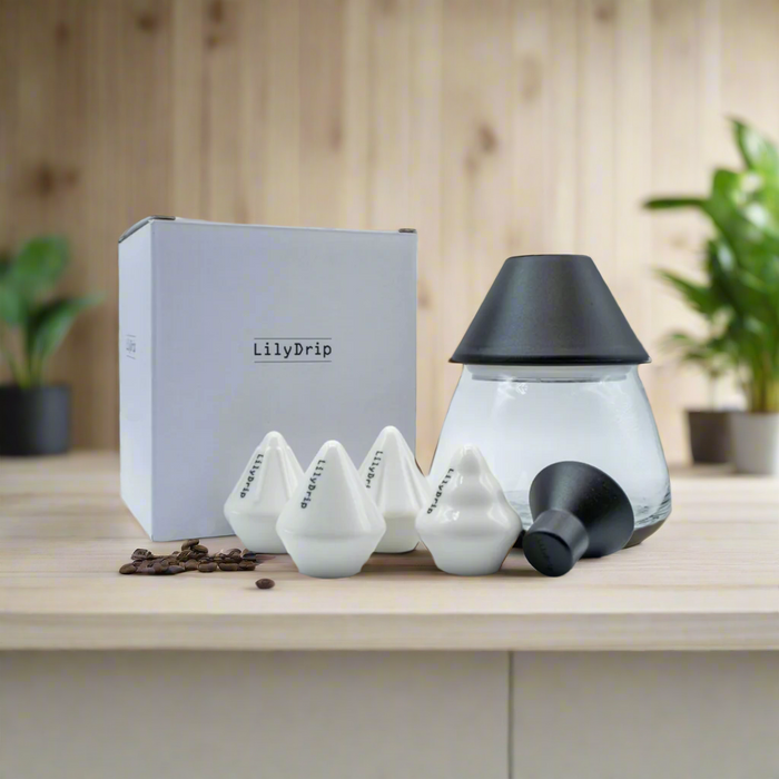LilyDrip USA LilyDrip Family Set: Includes LilyDrip, COS, Starflower, & Donut Droplets With Rapid Filter Shaper Glass Container