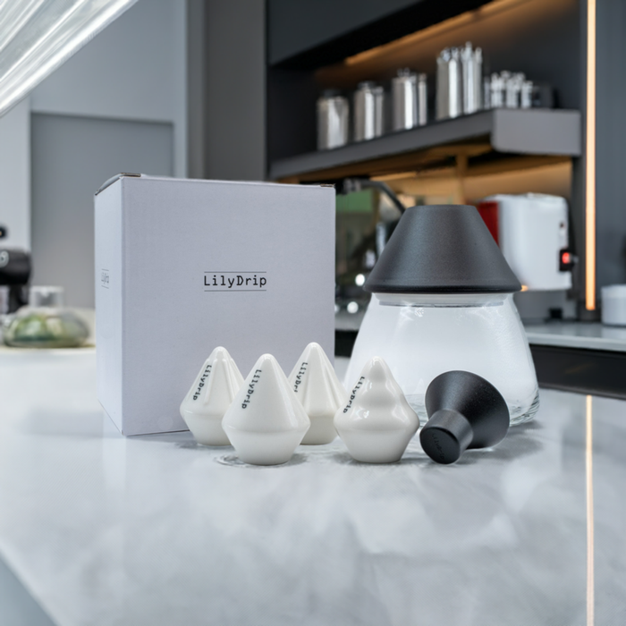 LilyDrip USA LilyDrip Family Set: Includes LilyDrip, COS, Starflower, & Donut Droplets With Rapid Filter Shaper Glass Container