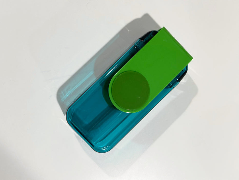 Reusable Juice Box with Green Flip Cap Blue
