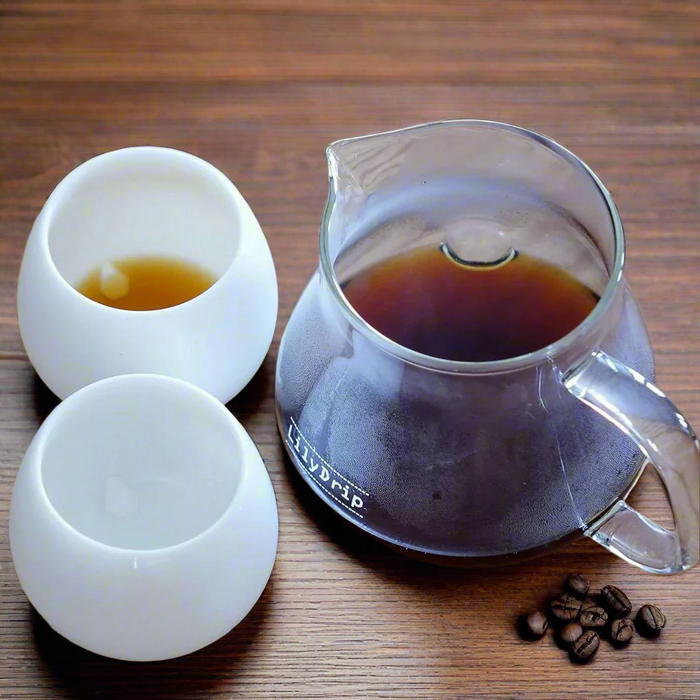 LilyDrip USA Artisan Aroma-Seeker Pour-over Coffee Server Set, Handmade Decanter and Carafe, Glass Coffee Server